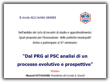 Dal PRG al PSC analisi di un processo evolutivo e prospettive